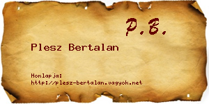 Plesz Bertalan névjegykártya