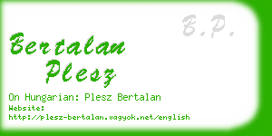 bertalan plesz business card